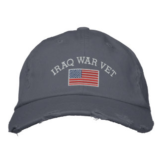 Gorra Bordada Veto de guerra de Irak con bandera norteamericana