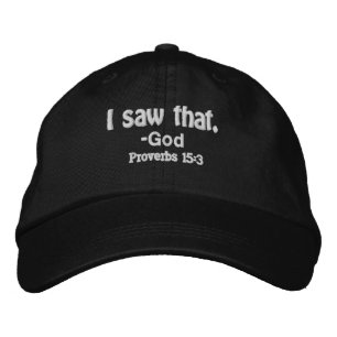 Gorra Bordada Vi eso. La cita de la Biblia de DIOS Personalizar