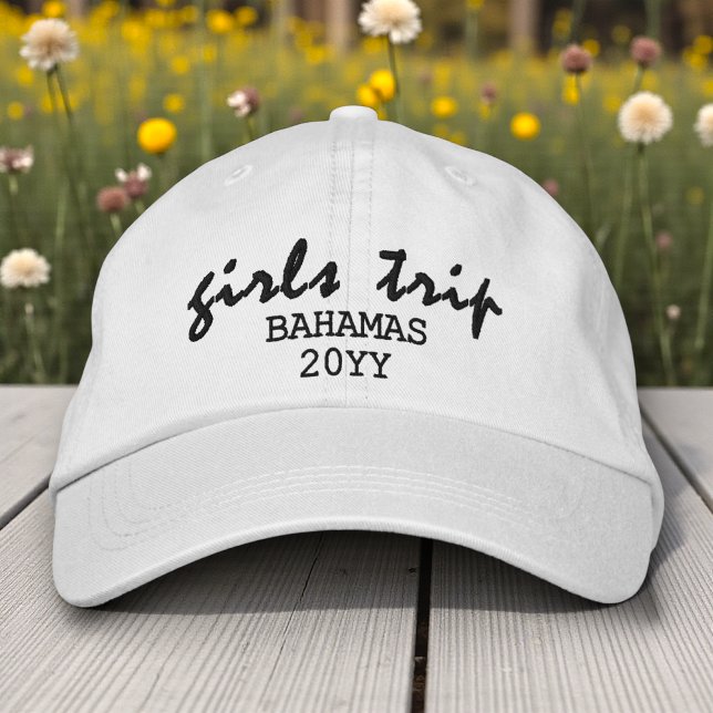 Gorra Bordada Viaje de Chicas Tipografía de Escritura Moderna Pe (Subido por el creador)