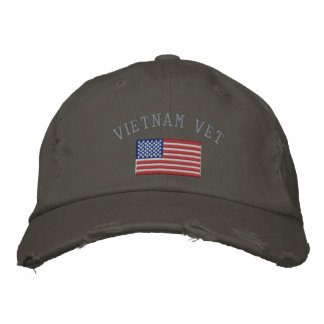 Gorra Bordada Vietnam Vet con bandera estadounidense