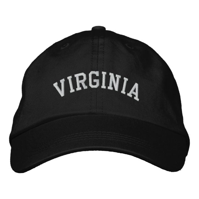 Gorra Bordada Virginia Embroied Adjustable Cap Black (Anverso)