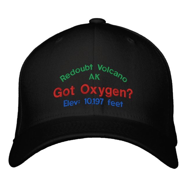 Gorra Bordada Volcán Volcán Alaska Elevación Cap (Anverso)