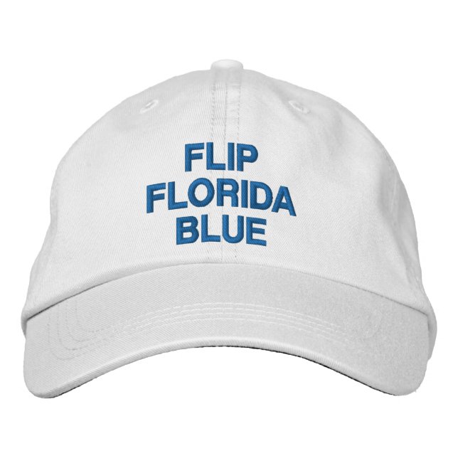 Gorra Bordada Voltear Florida Demócrata blanco azul azul azul mo (Anverso)