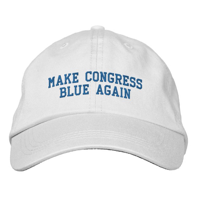 Gorra Bordada Volver a hacer azul al congreso personalizado azul (Anverso)