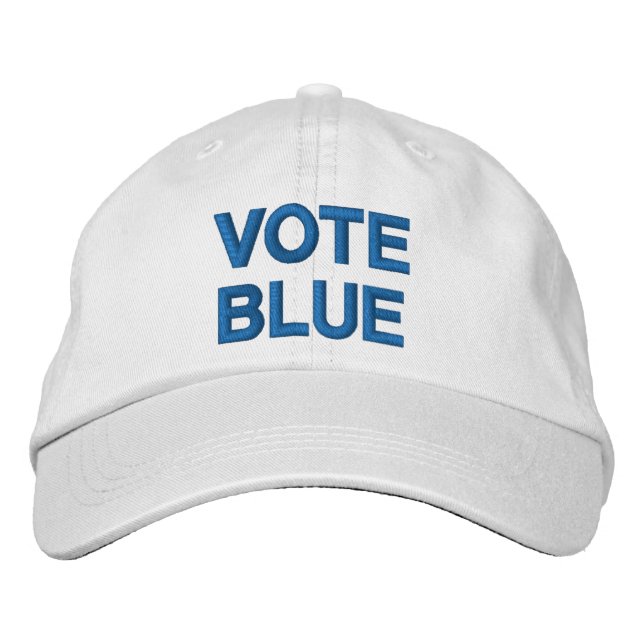 Gorra Bordada Votar Demócrata azul blanco azul personalizado tex (Anverso)