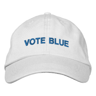 Gorra Bordada Votar personalizado azul blanco azul texto demócr
