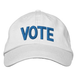 Gorra Bordada Votar por la elección de la tipografía azul modern