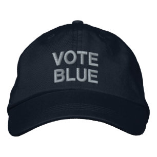 Gorra Bordada Votar Texto en negrita azul político