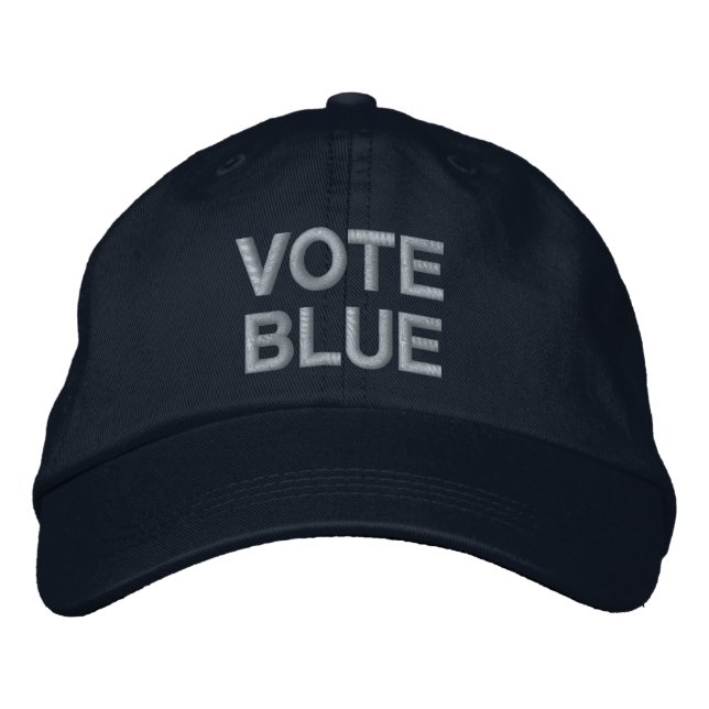 Gorra Bordada Votar Texto en negrita azul político (Anverso)