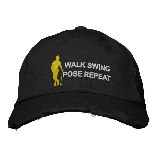 Gorra Bordada Walk Swing Pose Repetir el elegante golf (Anverso)