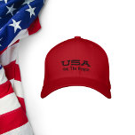 Gorra Bordada We The People, USA with Initials<br><div class="desc">Nosotros, el pueblo, EE.UU. con las iniciales de la gorra de béisbol bordada. Mostrado aquí en rojo con bordado negro. Ideal para los patriotas para mostrar su apoyo a la Constitución Americana durante la temporada electoral o en cualquier momento. El texto principal incluye: USA y We The People, y el...</div>