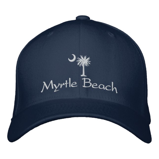 Gorra Bordada White Myrtle Beach Palmetto (Anverso)