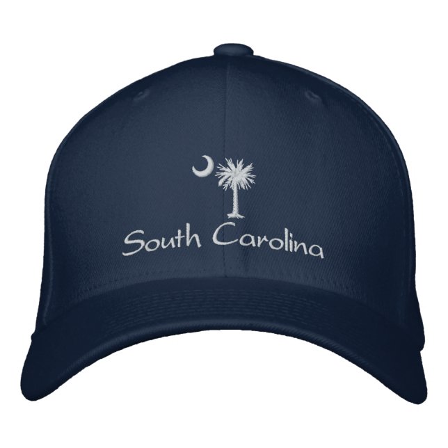 Gorra bordada White South Carolina Palmetto Moon (Anverso)