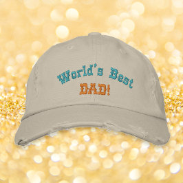 Gorra Bordada World Best Dad Fathers Day Regalo de cumpleaños Gu