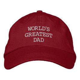 Gorra Bordada World's Greatest Dad - Red With White Embroidery