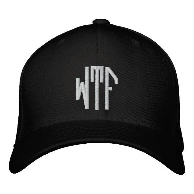 Gorra Bordada WTF lg oct montaje negro ht (Anverso)