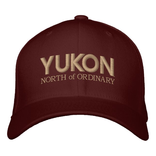 Gorra Bordada Yukón, norte del diseño del bordado ordinario (Anverso)