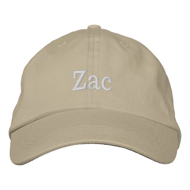 Gorra Bordada "Zac" Nombre Bordado, (Anverso)
