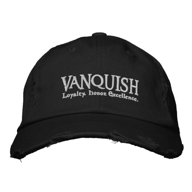 Gorra bordado con Vanquish Motto/Est.2012 (Anverso)