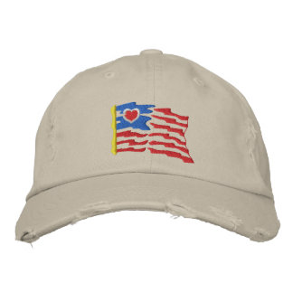 GORRA bordado de bandera del corazón de Estados Un