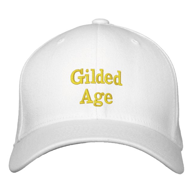 Gorra bordado en edad dorada - oro clásico en blan (Anverso)