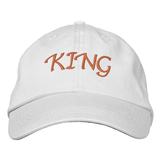 Gorra bordado King Nombre de texto Cap (Anverso)