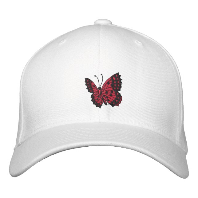Gorra borrosa de mariposa roja (Anverso)