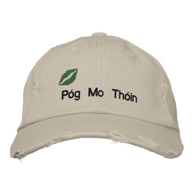 Gorra borrosa irlandés "Besa mi trasero" (Anverso)