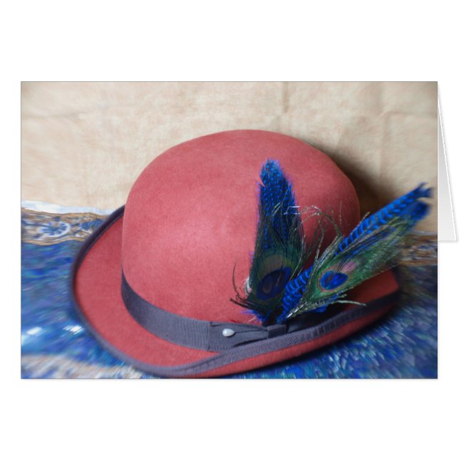 Gorra Bowler con pluma de pavo real (Anverso (Horizontal))