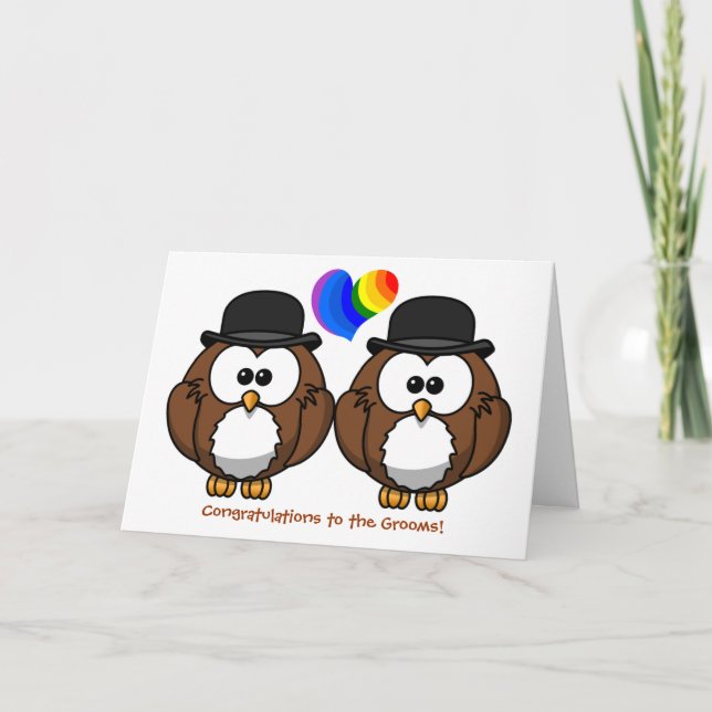 Gorra Bowler debe tarjeta de Boda del Orgullo Gay  (Anverso)