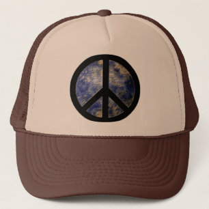 Gorra Brown del camionero del símbolo de paz y az