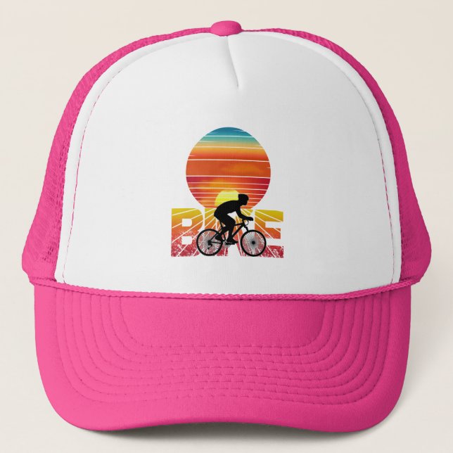 GORRA CAMIONERO PUESTA DE SOL EN BICICLETA (Anverso)