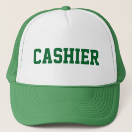 GORRA CASHIER con texto verde