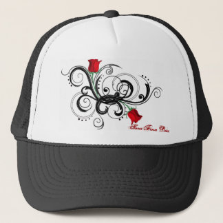 Gorra color de rosa del camionero de los brazos -