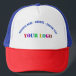 Gorra comercial de logotipos y Personalizados de e<br><div class="desc">Fuente y color personalizado - Diseñar sus propios sombreros de camionero personalizados con el logotipo de su empresa y el Gorra de negocios promocional de texto Personalizado / regalo de mayúsculas - Añadir su logotipo / imagen o código QR - Foto y texto / información - Redimensionar y mover elementos...</div>