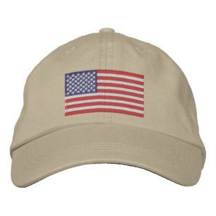 Gorra con bandera americana bordada