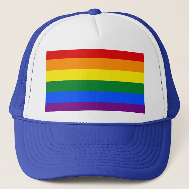 Gorra con bandera arcoiris LGBT (Anverso)