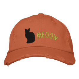 Gorra con problemas de gato negro bordado