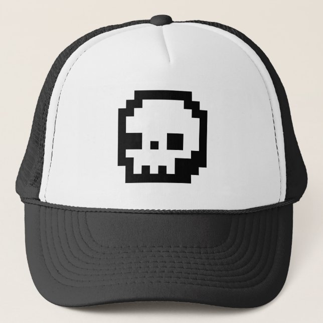 Gorra de 8 bits del arte del pixel del cráneo (Anverso)