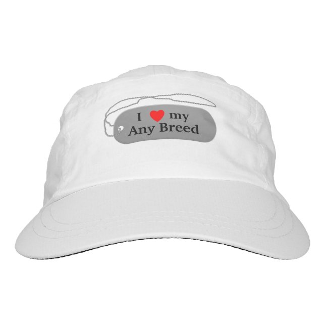 Gorra De Alto Rendimiento Me encanta mi raza de perro (Anverso)