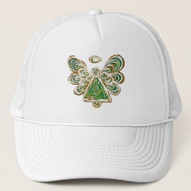 Gorra de arte de ángel de la tutela verde Personal (Anverso)