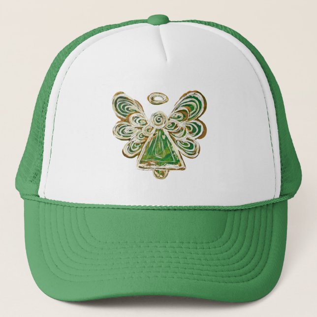 Gorra de arte de ángel de la tutela verde Personal (Anverso)