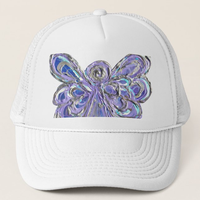 Gorra de arte de ángel de tutela morada Personaliz (Anverso)
