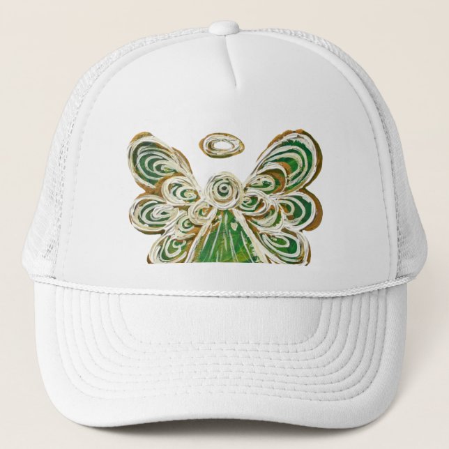 Gorra de arte de ángel de tutela verde Personaliza (Anverso)