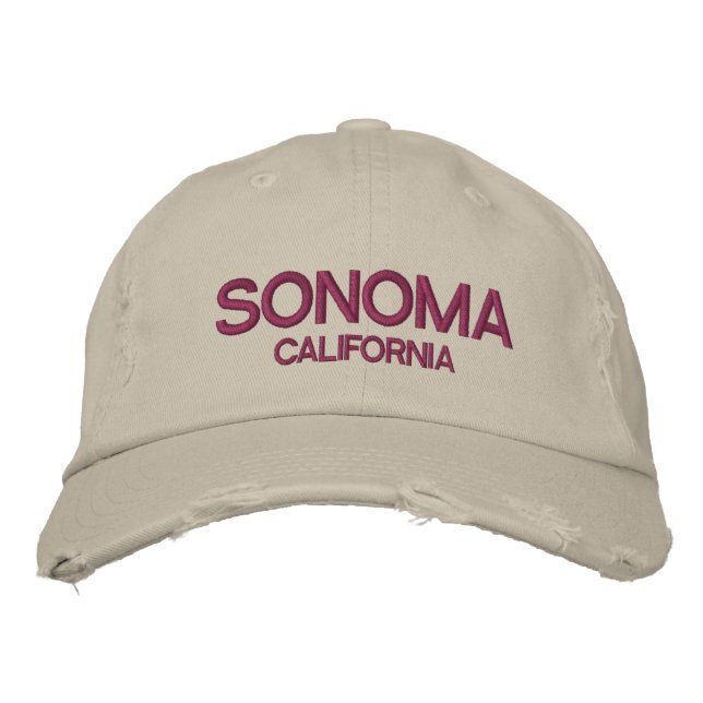 Gorra de béisbol afligida de Sonoma California (Anverso)