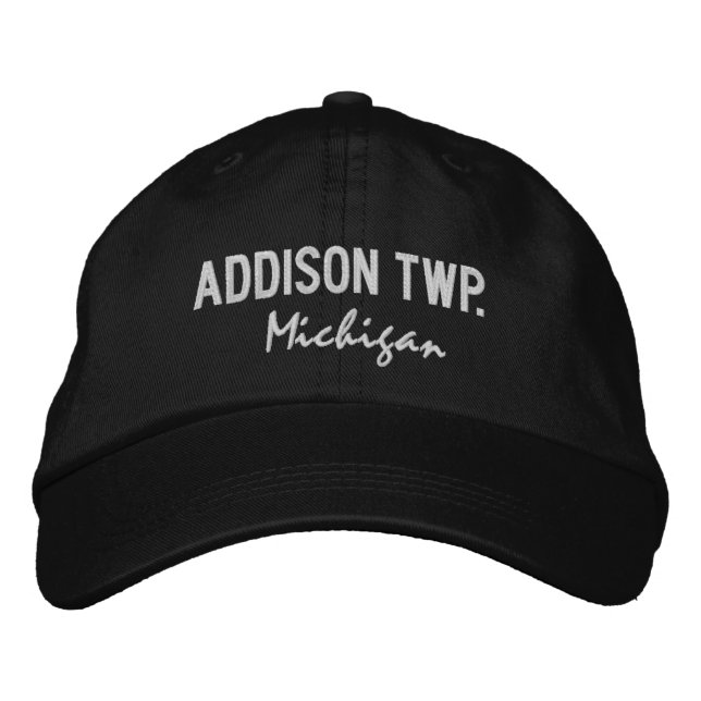 Gorra de béisbol bordada Addison Twp. Michigan (Anverso)