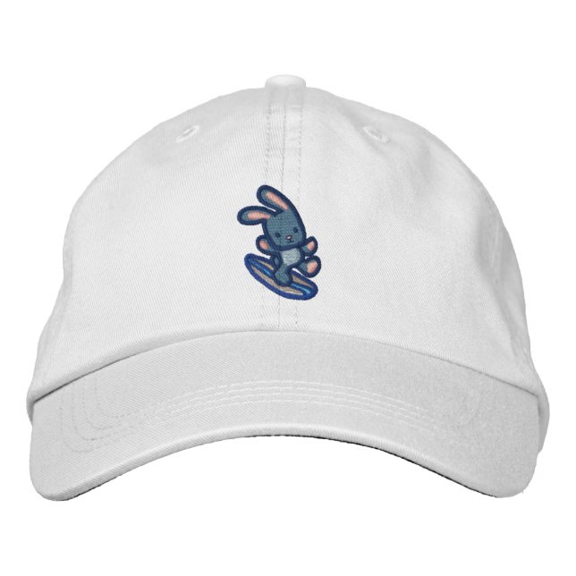 Gorra de béisbol bordada conejito que practica (Anverso)