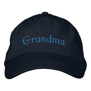 Gorra de béisbol bordada de la abuela / azul Gorr