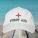 Gorra de béisbol bordada de primeros auxilios Rojo<br><div class="desc">Gorras bordados: gorra clásica de béisbol con el texto "PRIMERA AYUDA" para los primeros asistentes,  personal de ayuda,  organizadores de eventos,  personal médico</div>