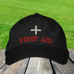Gorra de béisbol bordada de primeros auxilios Rojo<br><div class="desc">Gorras bordados: gorra clásica de béisbol con el texto "PRIMERA AYUDA" para los primeros asistentes,  personal de ayuda,  organizadores de eventos,  personal médico</div>